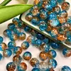Cuentas de Hielo Agrietado de Verano de 8-10 mm Cuentas Sueltas Cuentas de Vidrio Agrietado de Dos Tonos Accesorios para Pulseras DIY