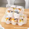 Caja de Empaque para Cupcakes de 4 Granos 6 Granos Caja de Empaque Transparente Desechable Portátil para Muffin de Crema Postre de Picnic