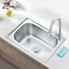 Exportado a Tailandia Fregadero Integrado de Acero Inoxidable Lavabo Sencillo Cocina de Balcón Lavabo para Verduras Limpieza Antihuellas Lote Mixto