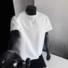Nueva camiseta de manga corta para hombre, corte holgado, cuello redondo, camiseta básica, top versátil casual de moda de verano, ropa transpirable para hombre