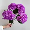 Simulación de corbata de cinco cabezas con flor de hortensia Arreglo floral DIY Flor de hortensia para auditorio de bodas Fila de flores para camino Arco de entrada Decoración