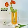 Florero de Acrílico Transparente de Gama Alta Adorno de Decoración de Escritorio Arreglo Floral para Sala de Estar Flores Cultivadas en Agua Florero Transparente de Colores
