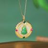 Design Original Estilo Chinês Imitação Jade Cabaça Fulu Colar Moda Nacional Feminina Luz Luxo High-end Sentimento Não-bom Marca Clavícula Cadeia