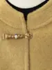 Novo cardigã de lã feminino estilo chinês para o outono, com design retrô e lantejoulas, disponível em tamanhos grandes para mulheres de meia-idade e idosas.