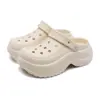 2026 Nuevas Sandalias Simples de Playa Antideslizantes con Suela Gruesa para Aumentar la Altura, para Viajes de Verano al Trabajo, con Agujeros y Sensación de Caca para Mujer
