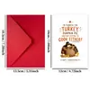 Compra directa transfronteriza Tarjeta de felicitación divertida de pavo de Acción de Gracias mensaje de bendición navideña con sobre tarjeta de regalo de felicitación creativa