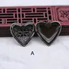 Joyería DIY Hecha a Mano Colgante Retro Collar Estilo Bosque Caja para Fotos Grabada en Forma de Corazón Francés Cobre Materiales Hechos a Mano B1023