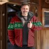 Nueva Chaqueta Acolchada de Algodón Punk de Invierno para Hombre 2024 Cárdigan Estampado Digital Moda Urbana Chaqueta Acolchada de Algodón con Capucha