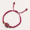 Amuleto de Hilo Rojo del Zodiaco para el Año de Nacimiento, Pulsera de Arena Púrpura y Dorada para Hombres y Mujeres, Pulsera Tejida Hecha a Mano para Parejas