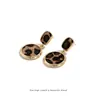 Pendientes Geométricos con Estampado de Leopardo Estilo Europeo y Americano, Elegantes Pendientes Redondos para Mujer, Pendientes Clip de Alta Gama Retro Versátiles para Orejas sin Perforar