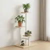 Suporte de planta suculenta de chão para varanda e sala de estar, uso doméstico interno, prateleira de plantas multicamadas com base de madeira