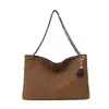 Bolso Tote Vintage con Cadena y Patrón de Diamantes en Gamuza Nuevo 2026, Versátil para el Trabajo, Bolso de Hombro Grande de Gran Capacidad para Mujer