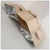 Suministro directo de fábrica bolsa con ventana de papel Kraft autosellante autoportante para alimentos fruta seca a prueba de humedad película mate bolsa con cremallera tridimensional en stock