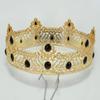 Vintage barroco rei coroa headwear high-end luxo noiva coroa liga diamante grande coroa redonda dos homens