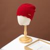 Gorro de cachemira para niños 100% cachemira pura otoño e invierno nuevo gorro de encaje color sólido Joker cálido gorro de punto al por mayor