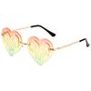 Nuevas gafas de sol de onda de radio de amor europeas y americanas gafas de sol de moda personalizadas gafas sin montura de metal para fiesta moda transfronteriza