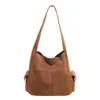 Nuevo bolso de hombro otoño/invierno para exportación, bolso tote de gran capacidad más vendido 2026 con múltiples bolsillos, bolso de mano de gamuza a la moda