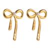 Pendientes coreanos de acero de titanio con textura plisada y personalidad sencilla, con diseño geométrico de perlas incrustadas, para mujer.