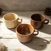 Caneca de Cerâmica de Alto Valor Retrô Escritório Casa Xícara para Chá da Tarde Cerâmica Queimada em Forno a Lenha Caneca de Café de Cerâmica Grossa