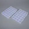 1.7 Ranura para Tarjeta Alta Fija Caja de Plástico PP Transparente de 24 Compartimentos Caja de Exhibición de Objetos de Muestra Caja de Almacenamiento con Compartimentos para Escritorio