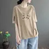 Artículos de excedente de comercio exterior transfronterizo de marcas famosas, con etiquetas retiradas, devueltos de la tienda, camiseta casual simple de manga corta holgada para adelgazar de comercio exterior, cuello redondo