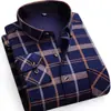 Camisa cálida al por mayor para hombres de mediana edad y mayores, top de otoño e invierno, papá, forro polar, gruesa, a cuadros, manga larga