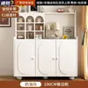 Aparador de Lujo Ligero Estilo Francés de Madera Maciza, Vitrina de Té, Cómoda Negra para Sala de Estar de Apartamento Pequeño, Mesa Auxiliar de Sofá, Armario para Cafetera
