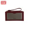 Cartera larga de moda de gran capacidad, cartera multitarjeta, tarjetero, bolso de muñeca con costuras de color en contraste, cartera para mujer