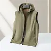 Chaleco casual para hombre transfronterizo 2026 primavera y otoño con capucha desmontable con cremallera chaqueta sin mangas para personas jóvenes y de mediana edad a la moda