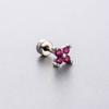 Henson Zircon Flor Pequeña Clavo para Oreja Clavo para Hueso de Oreja Acero de Titanio Tornillo Clavo para Oreja Sentido Avanzado Aretes Nicho