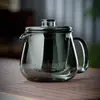 Bule Lateral de Vidro Borossilicato Alto, Bule de Pinguim, Bule de Chá com Flores, Bule com Separação de Chá e Água Espessado, Bule Doméstico Resistente à Alta Temperatura para Preparo de Chá