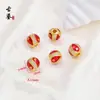 Método Antigo Cor Esmalte Gota de Óleo Contas que Viram Sorte Olho do Céu Queimado Pulseira de Contas Estilo Yin Yang com Contas Espaçadoras de Strass Acessórios para Pulseira DIY