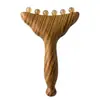 Pente Massajador de Chifre de Sândalo Verde para Massagem Facial e Corporal, Ferramenta de Massagem de Beleza de Chifre