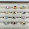 Anel Colorido Amor Zircônia Diamante Anel Feminino Alto Padrão Abertura Ajustável Coração Moda Versátil Sem Cor Acessórios