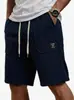 Nuevos Shorts Casuales de Verano para Hombre de Comercio Exterior con Cordón Cintura Elástica, Shorts de Playa Sueltos con Etiquetas de Bolsillo, Pantalones de Cinco Puntos
