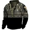 2023 Sudadera Deportiva Casual para Hombre Transfronteriza Europea y Americana con Hebilla en el Pecho, Manga Larga, Estampado 3D, Estilo Occidental, Camiseta de Manga Larga
