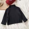 2025 Kidsren's Invierno Suave Elegante Cálido de Punto de Cuello Alto Medio para Niños Camiseta Interior de Punto Engrosada para Bebé Trbottomy