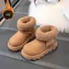 Botas de Nieve Calientes Forradas de Felpa para Niñas 2025 Invierno Nuevas Botas Grandes de Algodón para Niños Botas de Nieve Cálidas Resistentes al Frío para Niños