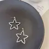 Pendientes de Estrella Geométrica de Cinco Puntas Super Brillantes con Diamantes Estilo Coreano Moda Elegante Nicho Lujo Ligero Sentido de Gama Alta Accesorios Explosivos para Orejas para Mujeres
