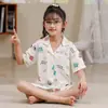 Pijama Nuevo para Niñas 2025 Verano Delgado Manga Corta Niños Niñitas Verano Bebé Conjunto Ropa para Casa Exterior