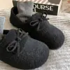 Mocasines Versátiles de Terciopelo Retro Plus para Mujer Slip-ons Ropa de Exterior 2026 Invierno Nueva Llegada Moño Birkenstock Zapatos de Algodón Zapatos Peludos