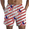 Verano transfronterizo nuevo para hombre elemento del día de la independencia pantalones cortos de impresión digital 3D sueltos rectos pantalones de playa al por mayor
