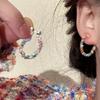 Aretes de Cuentas Color Caramelo para Mujer Verano Estilo Ins Nicho Personalidad Contraste de Color Aretes Dulces Combinan con Todo Aretes Japoneses y Coreanos