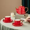 Juego de té de cerámica INS traje tetera de flores estilo europeo olla madre e hijo Amazon superventas cafetera tetera regalo