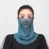 Bufanda de Seda Dorada Colgante para Orejas para Mujer, Versátil para Primavera y Verano, Cubrecuellos con Protección Solar, Protector Multifuncional para Cuello, Velo Facial, Bufanda Pequeña de Seda Versátil para Ponerse