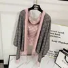 Bufanda de hilo transfronteriza europea y americana con letra H, moderna y a la moda, cálida y gruesa, con borlas largas, chal de doble cara y calentador de cuello