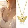 Collar de Mariposa Vintage con Esmalte Hueco, Colgante de Mariposa Único con Diamantes, Cadena para Clavícula, Estilo de Corte Europeo y Americano, Suministro Transfronterizo