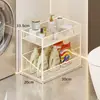 Estante de almacenamiento junto a la lavadora, estante de almacenamiento multifuncional con drenaje para el baño, estante de almacenamiento multicapa móvil para el inodoro