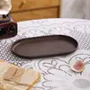 Bandeja ovalada con imitación de madera, ideal para servir agua, joyas, té de la tarde, café, postres, etc.