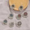 Pendientes de campana con borlas bohemias, joyería india transfronteriza, pendientes de plata retro para mujer